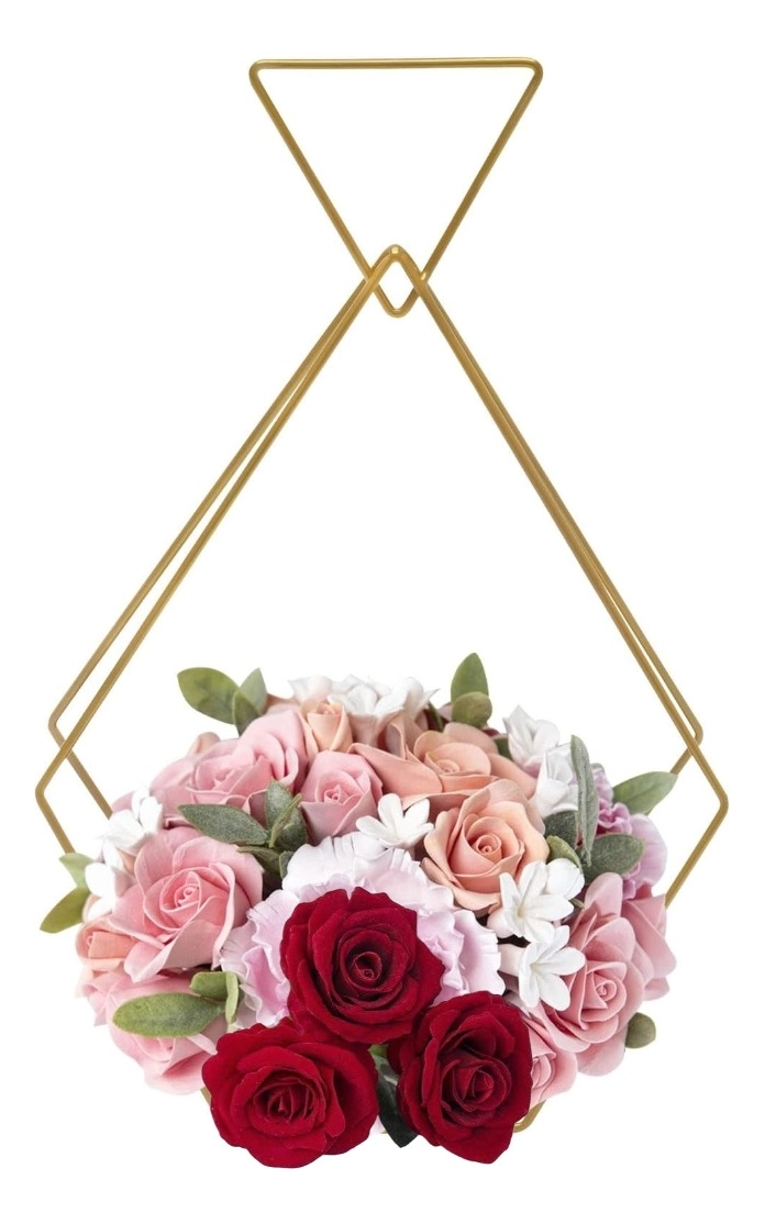 CANDELERO CENTRO MESA HIERRO DORADO DECORACIÓN FLORAL JHN - 2