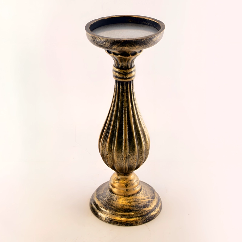 CANDELABRO PILAR ROMANO PEDESTAL DECORATIVO BRONCE 34CM JHN - 4