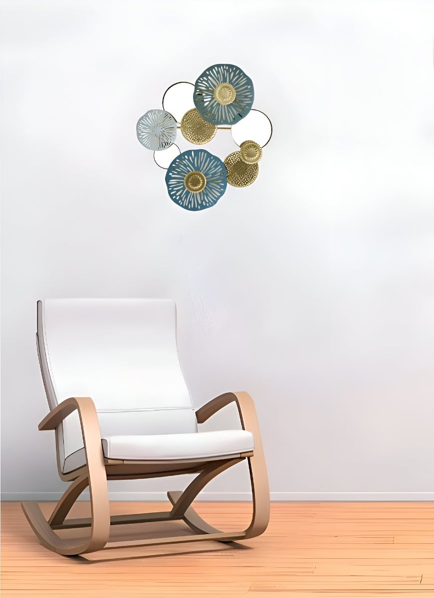ESPEJO LOTO PARED HIERRO DECORACIÓN ELEGANTE JHN - 5