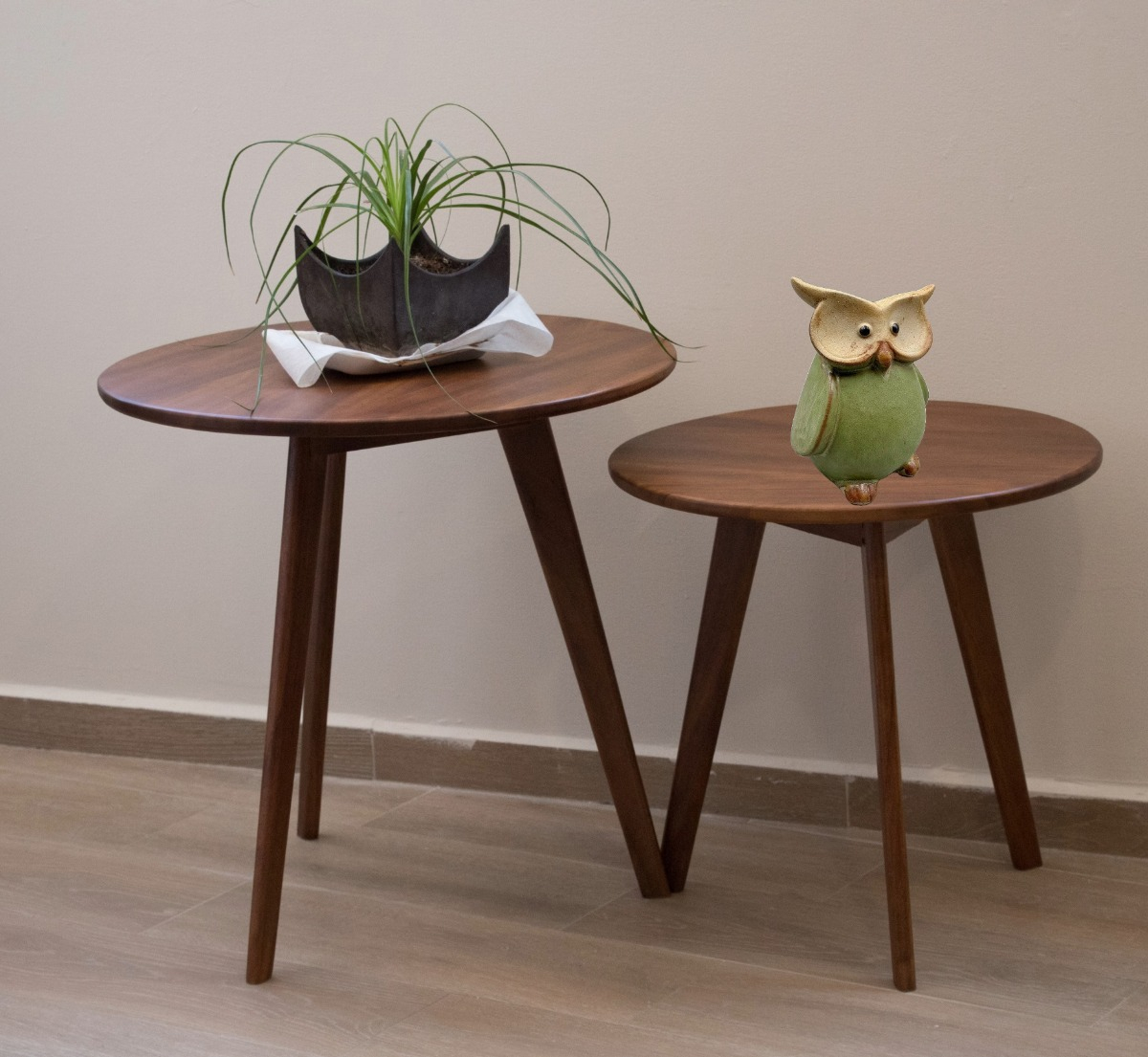 SET DE 2 ESTATUA BÚHO CERÁMICA DECORATIVA HOGAR JHN - 4
