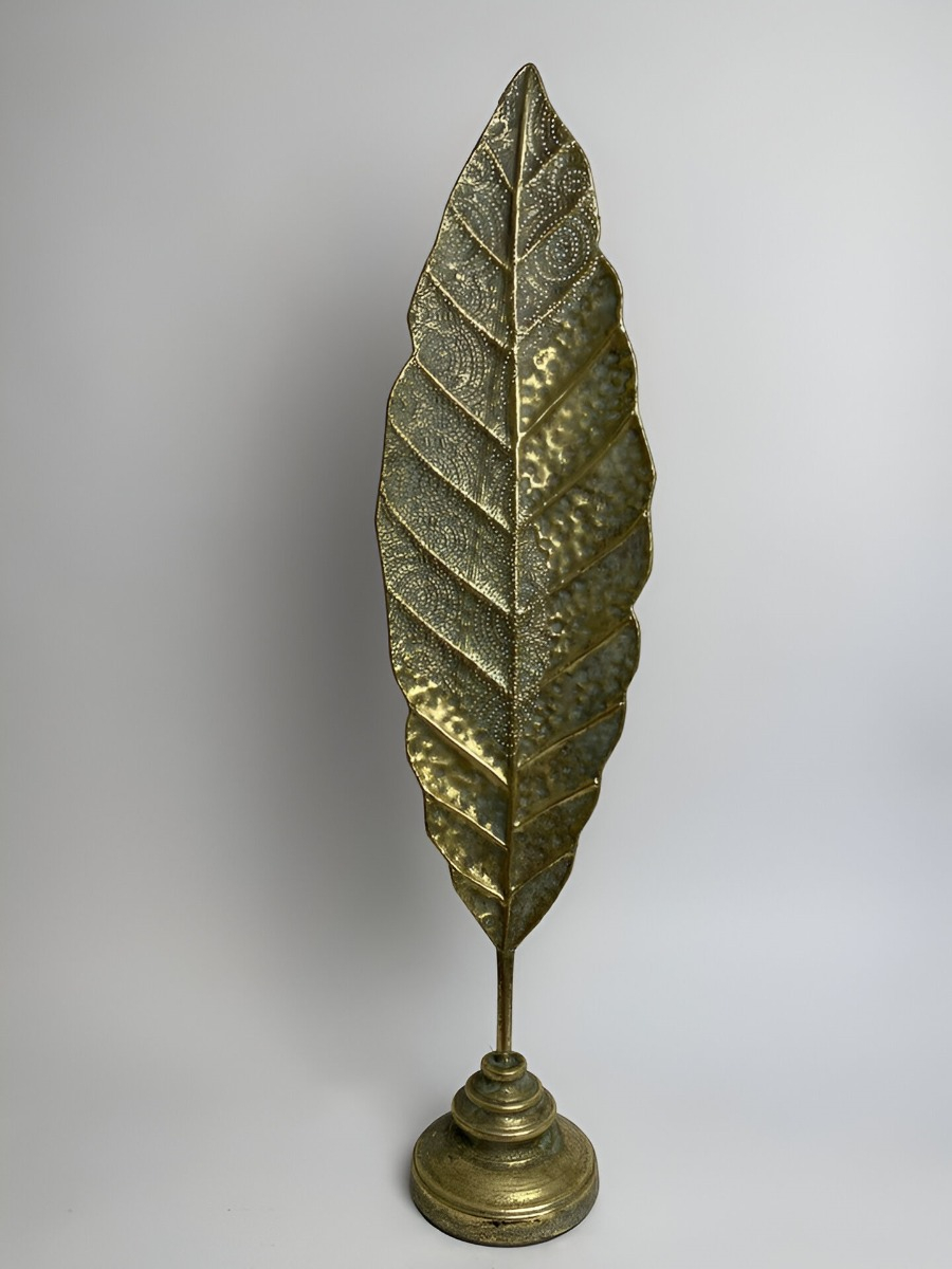 ESCULTURA PLUMA HOJA MINIMALISTA METAL MODERNO 114CM JHN - 1