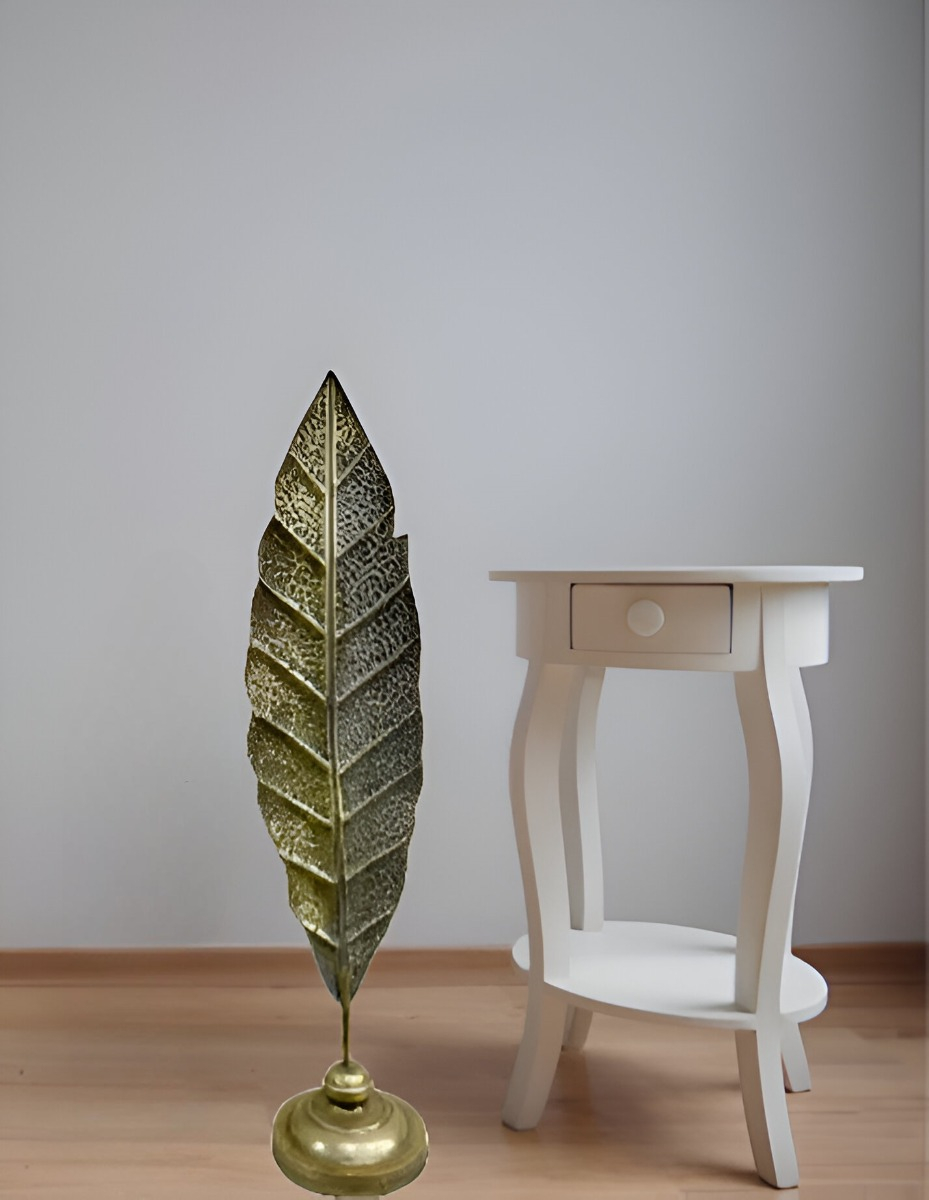 ESCULTURA PLUMA HOJA MINIMALISTA METAL MODERNO 114CM JHN - 4