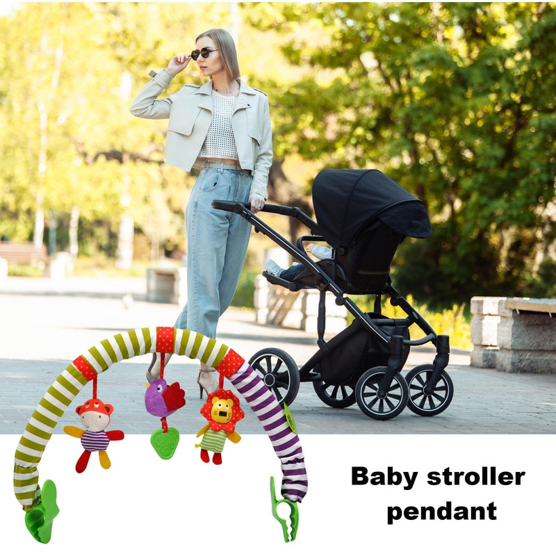 SONAJERO ZZKKO MULTICOLOR ARCO ESTIMULACION COLGANTE CARRITO BEBÉ PELUCHE LAU - 3