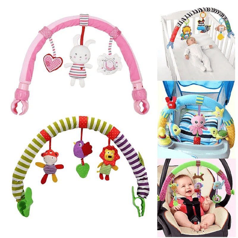 SONAJERO ZZKKO MULTICOLOR ARCO ESTIMULACION COLGANTE CARRITO BEBÉ PELUCHE LAU - 5