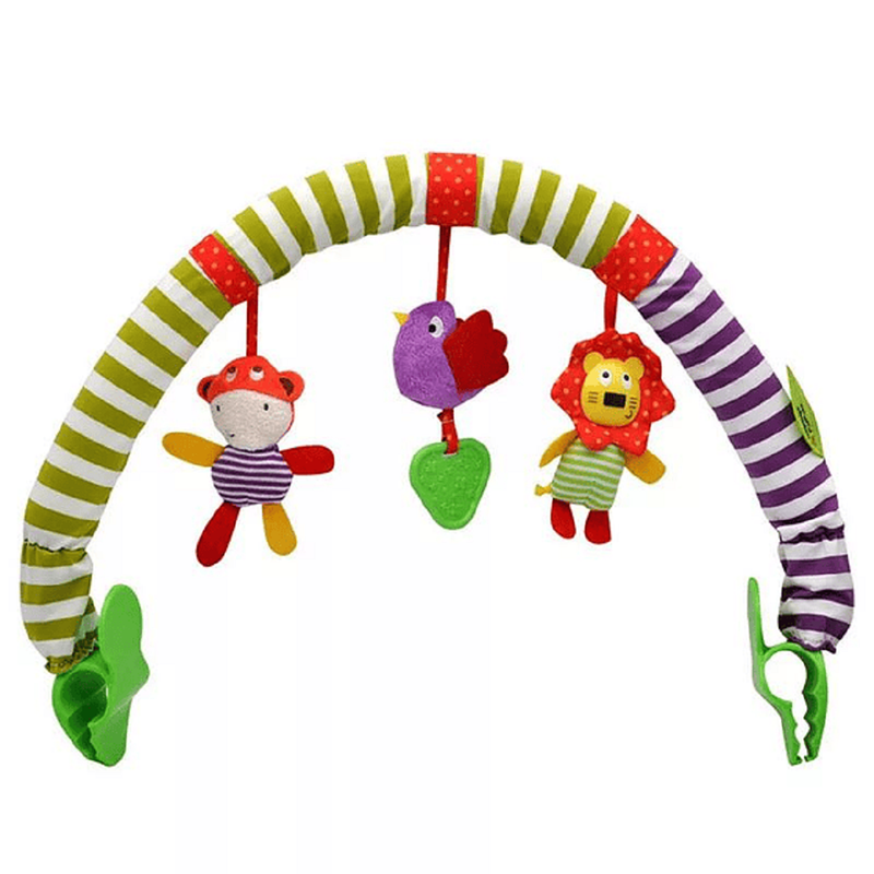 SONAJERO ZZKKO MULTICOLOR ARCO ESTIMULACION COLGANTE CARRITO BEBÉ PELUCHE LAU - 6
