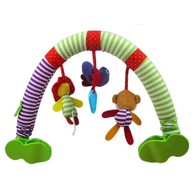 SONAJERO ZZKKO MULTICOLOR ARCO ESTIMULACION COLGANTE CARRITO BEBÉ PELUCHE LAU - 8