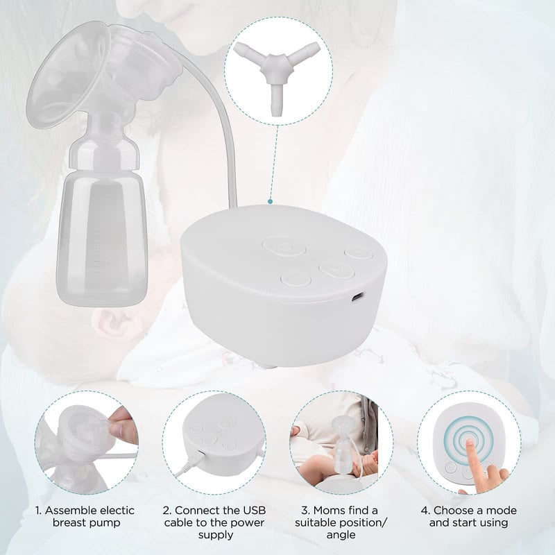 EXTRACTOR LECHE CUTX BLANCO 9 MODOS BIBERON PORTATIL MAMA BEBE LAU - 4