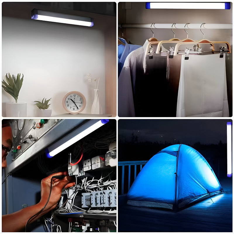 SET 3 LAMPARAS PORTATILES LED TUBO RECARGABLE CAMPING LAU - 5