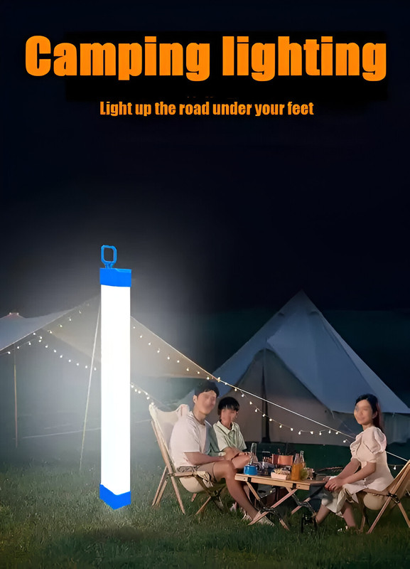 SET 3 LAMPARAS PORTATILES LED TUBO RECARGABLE CAMPING LAU - 6