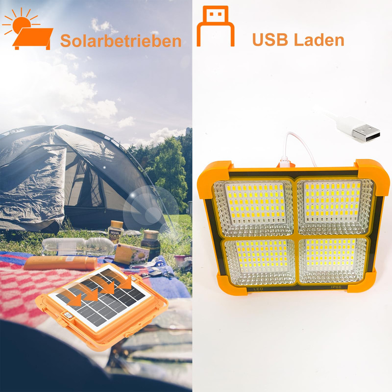 LÁMPARA CUTX SOLAR LED TALLER CASA GARAGE CAMPING LAU NARANJO - 4