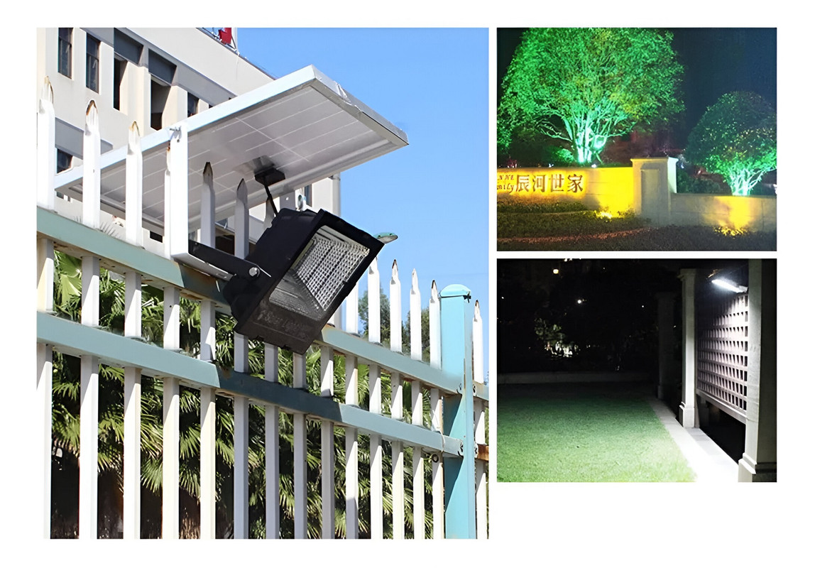 LÁMPARA CUTX SOLAR REFLECTOR 300W GARAGE CALLE PARQUE PATIO LAU NEGRO - 2