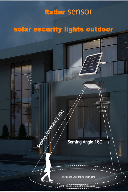 LÁMPARA CUTX SOLAR REFLECTOR 300W GARAGE CALLE PARQUE PATIO LAU NEGRO - 5