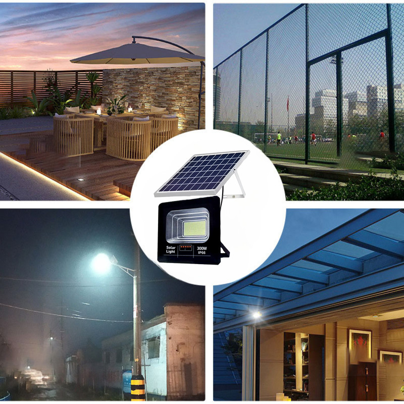 LÁMPARA CUTX SOLAR REFLECTOR 300W GARAGE CALLE PARQUE PATIO LAU NEGRO - 6