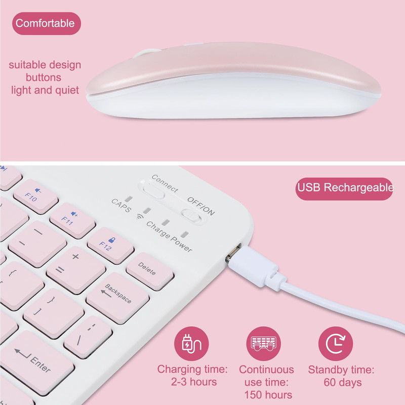 KITS TECLADO MOUSE BLUETOOTH RECARGABLE PC LAU - 3