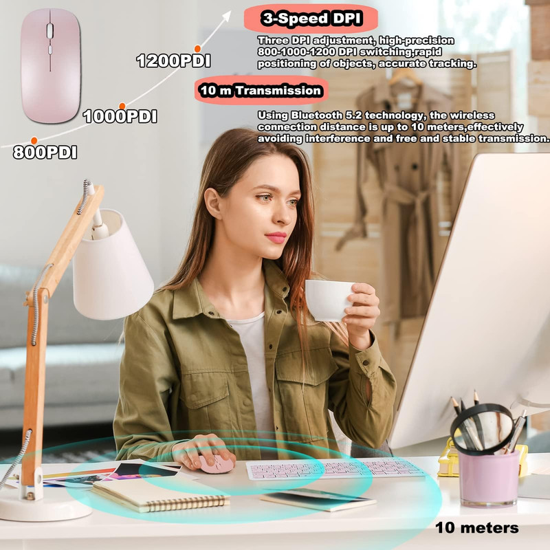 KITS TECLADO MOUSE BLUETOOTH RECARGABLE PC LAU - 4
