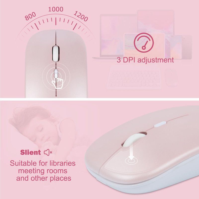KITS TECLADO MOUSE BLUETOOTH RECARGABLE PC LAU - 8