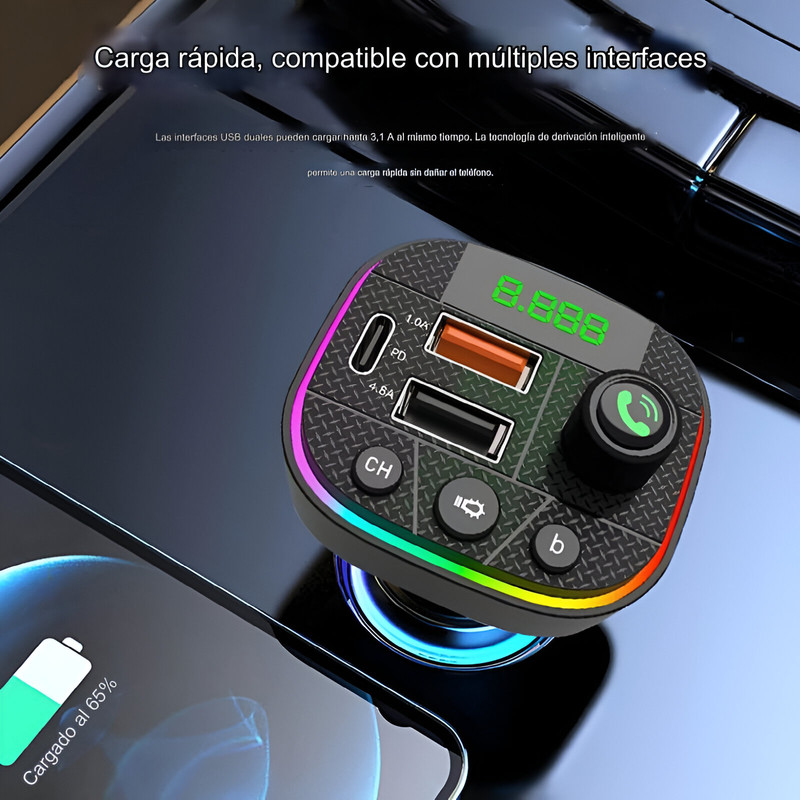 TRANSMISOR MANOS LIBRES CUTX CARRO L06 AUDIO MICROFONO LAU - 7