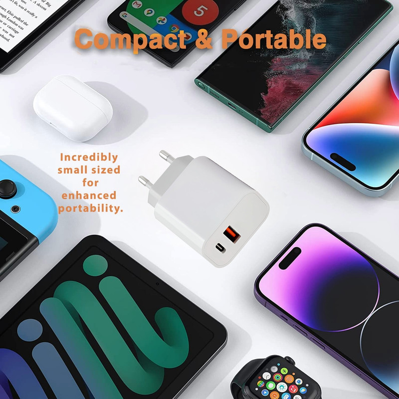 CARGADOR ADAPTADOR 45W USB A USB C CARGA RAPIDA LAU - 6