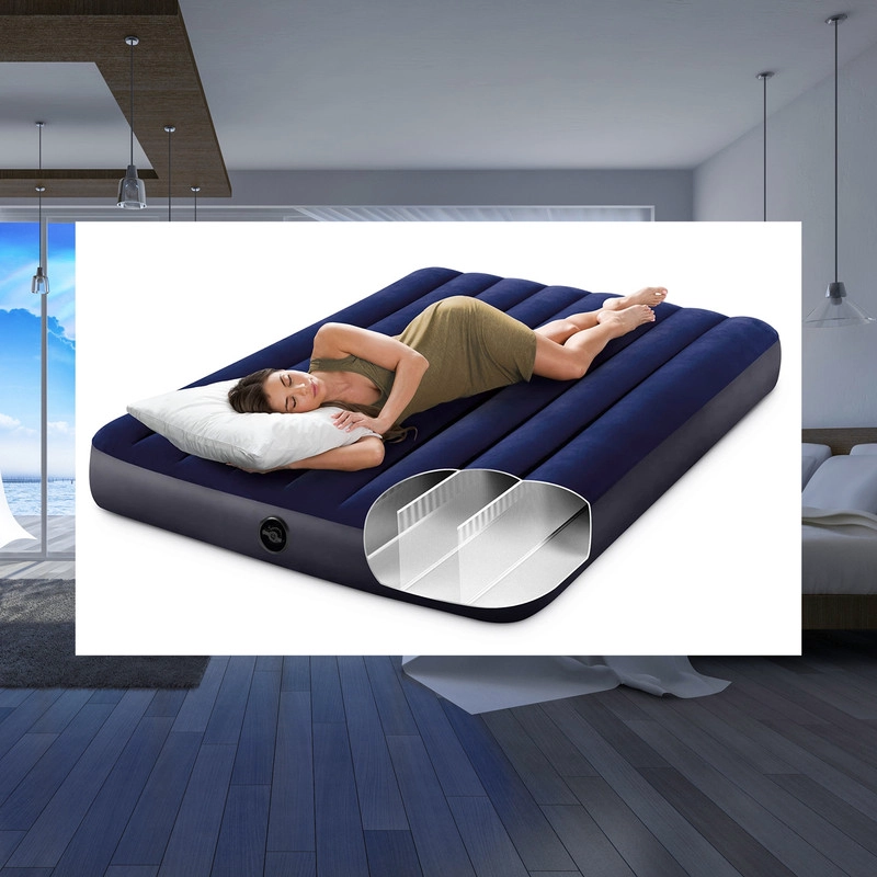 COLCHON INFLABLE ATERCIPELADO 2 PERSONAS CAMPING HOGAR LAU - 7