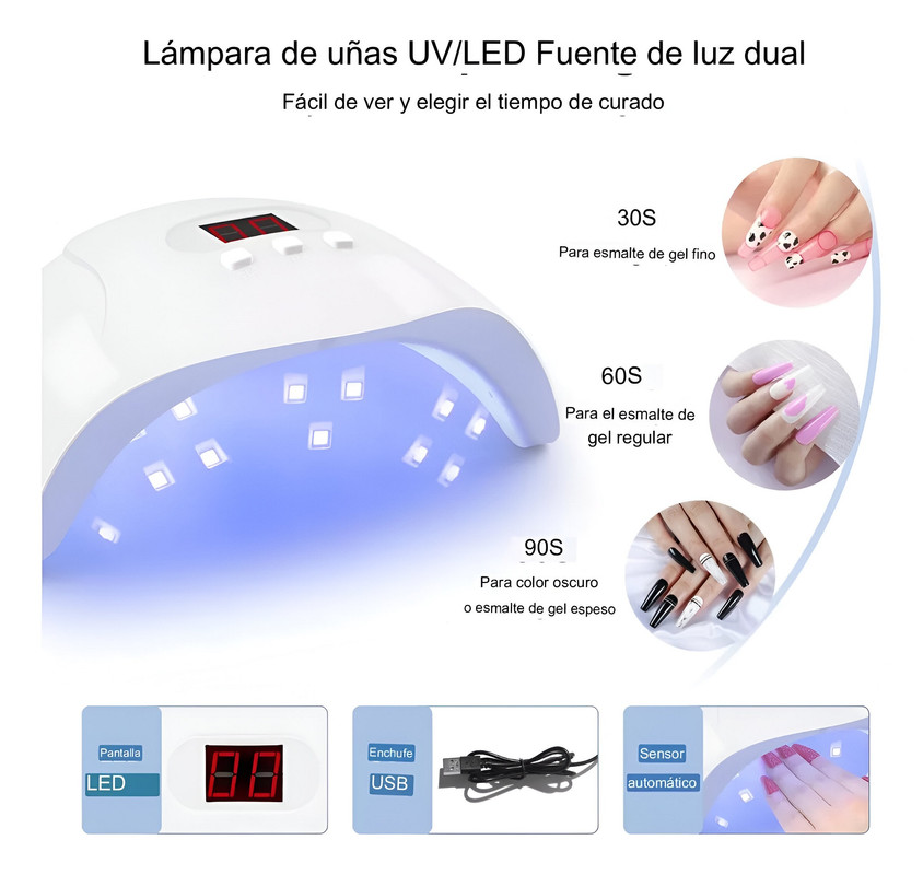 LAMPARA UV UÑAS DREMEL LIMPIADOR MANICURA PEDICURE LAU - 2