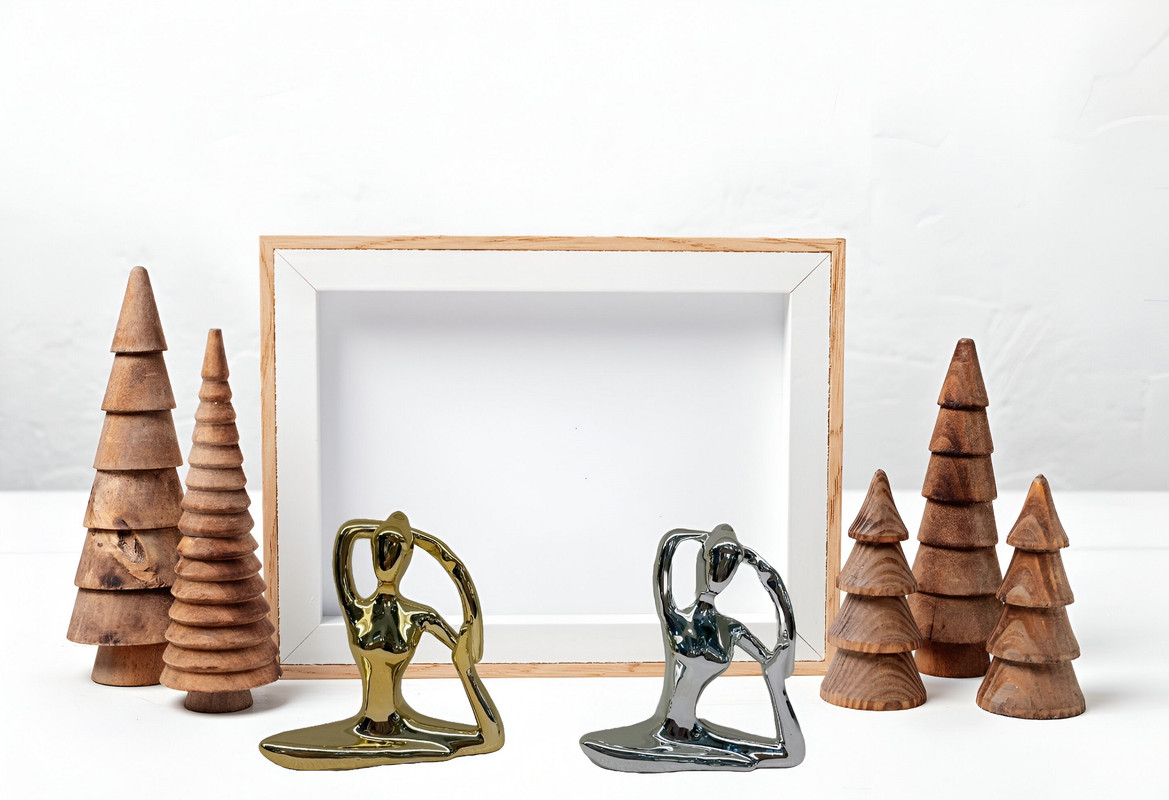 SET 3 ESTATUA YOGA DECORACION SALA MEDITACION HOGAR LAU - 5