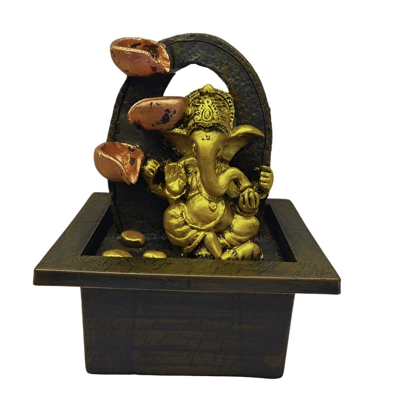 ESTATUA FUENTE GANESHA ELEFANTE RESINA SALA DECORACIÓN LAU - 3