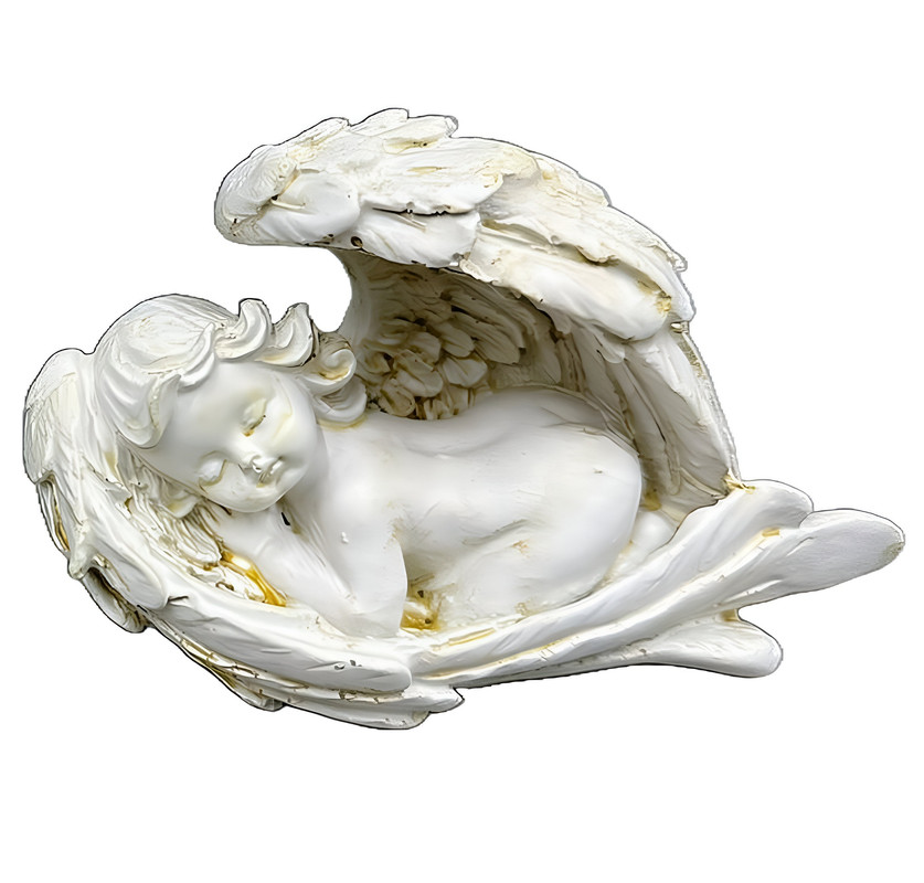 SET 2 ESTATUAS ANGELES RESINA JARDIN DECORACION HOGAR LAU - 3
