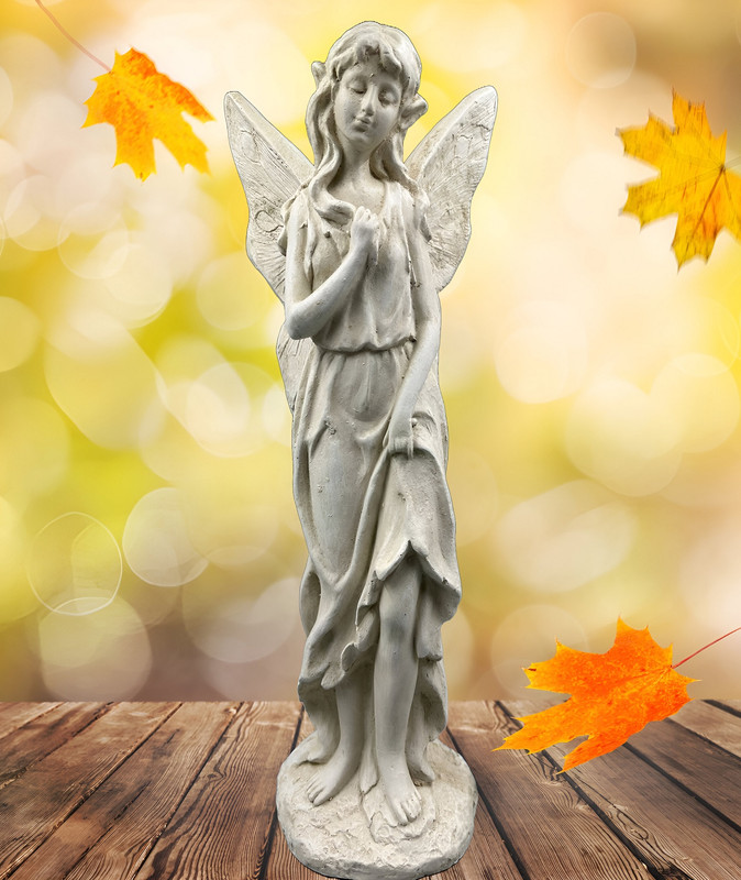 ESTATUA ESCULTURAL ANGEL JARDIN DECORACION ADORNO LAU - 2