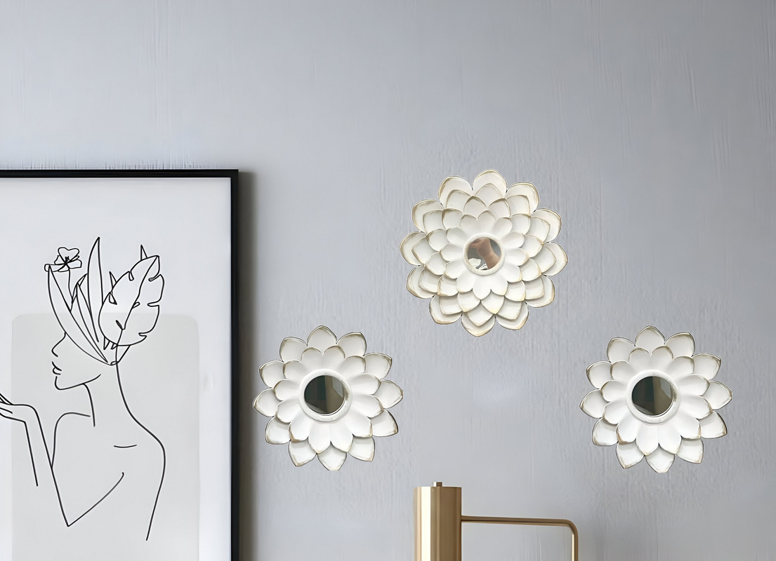 ESPEJO DECORATIVO FLOR BOHEMIO PARED SALA HOGAR LAU - 2