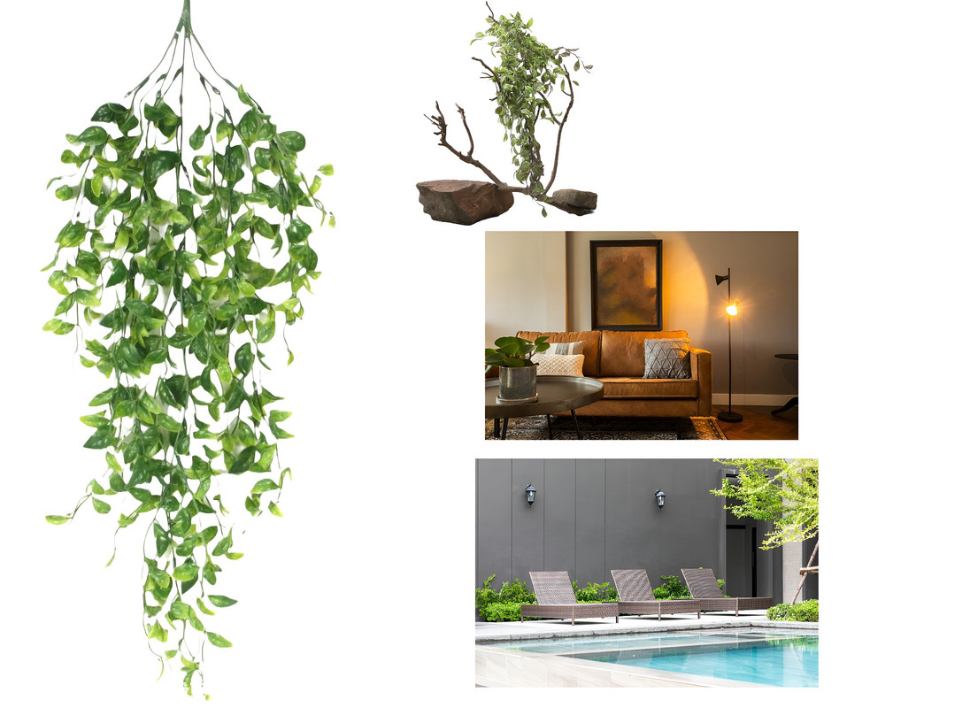 SET 2 PLANTAS RAMO ARBUSTO ARTIFICIAL RAMO COLGANTE LAU - 1