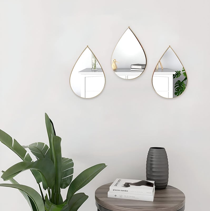 ESPEJO DECORATIVO FORMA GOTA AGUA PARED HOGAR PASILLO LAU - 8