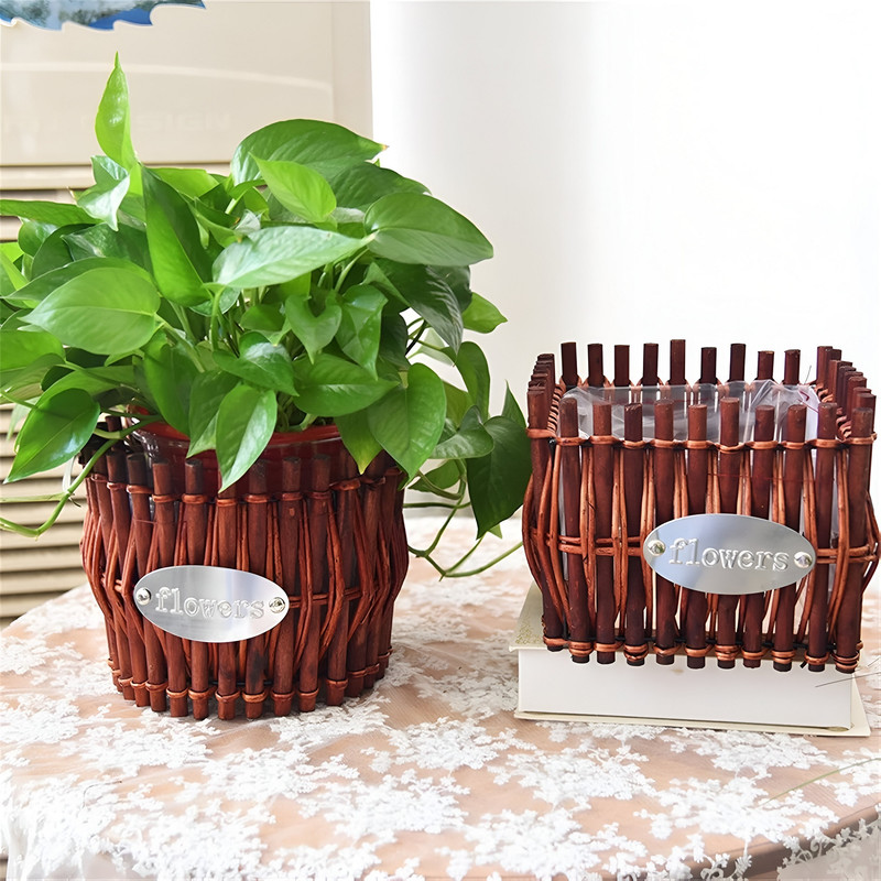 CANASTA MIMBRE CESTA TEJIDA FLORES PLANTAS ARTIFICIALES LAU - 5