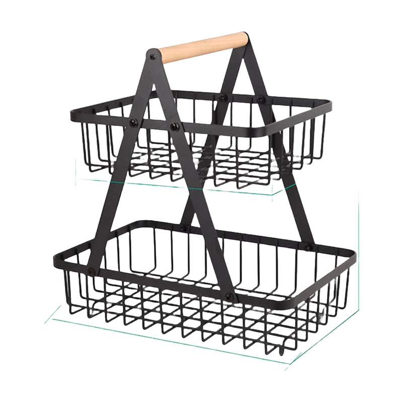 CESTA ARRTX FRUTAS VERDURAS 2 NIVELES ORGANIZADOR COCINA LAU - 1