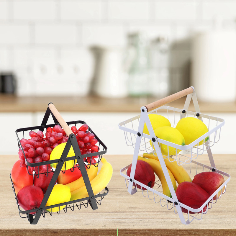 CESTA ARRTX FRUTAS VERDURAS 2 NIVELES ORGANIZADOR COCINA LAU - 2