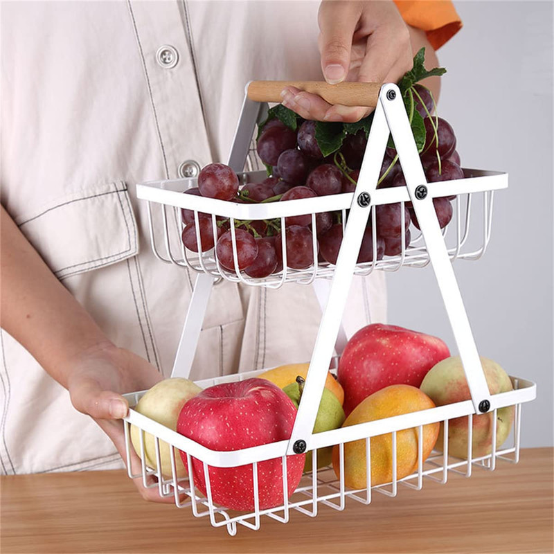 CESTA ARRTX FRUTAS VERDURAS 2 NIVELES ORGANIZADOR COCINA LAU - 4
