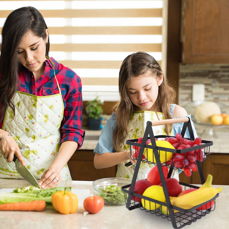 CESTA ARRTX FRUTAS VERDURAS 2 NIVELES ORGANIZADOR COCINA LAU - 5