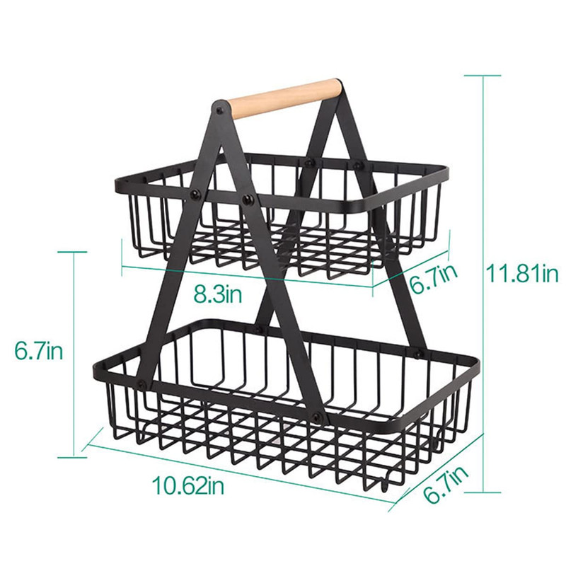 CESTA ARRTX FRUTAS VERDURAS 2 NIVELES ORGANIZADOR COCINA LAU - 6