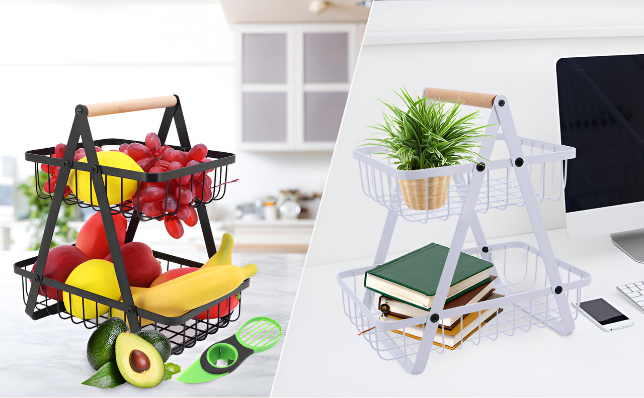 CESTA ARRTX FRUTAS VERDURAS 2 NIVELES ORGANIZADOR COCINA LAU - 9