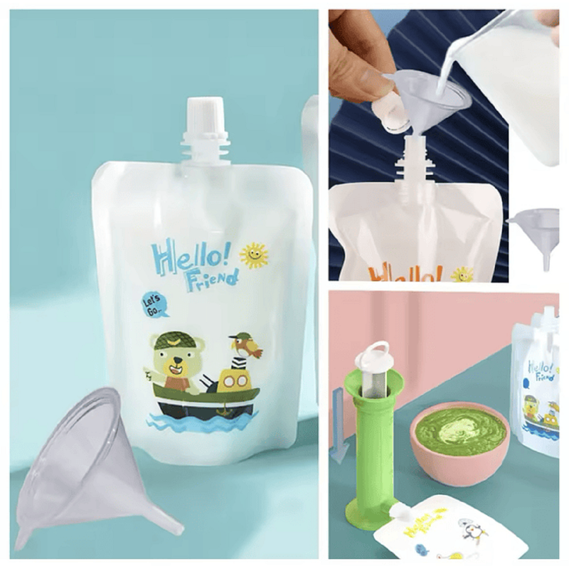 SET 3 MAQUINA RELLENAR BOLSAS PURE BEBÉS PORTÁTIL LAU - 8