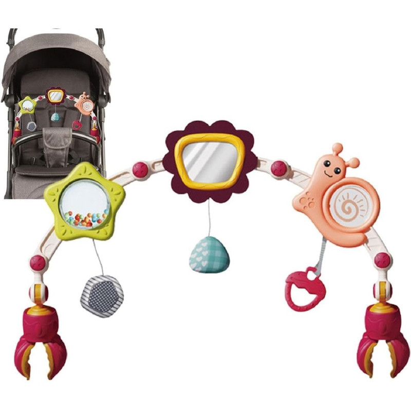 SONAJERO BFT JUGUETE ARCO COCHE CUNA AJUSTABLE BEBÉS LAU MULTICOLOR - 4