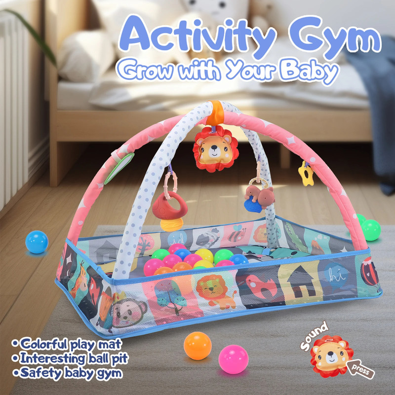 GIMNASIO ZZKKO INTERACTIVO TAPETE 9EN1 MUSICA JUGUETE COLGANTE LAU MULTICOLOR - 7
