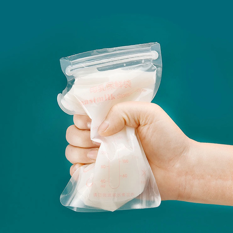 SET ZZKKO TRANSPARENTE 60 BOLSAS ALMACENAMIENTO LECHE MATERNA BEBES MAMAS LAU - 5