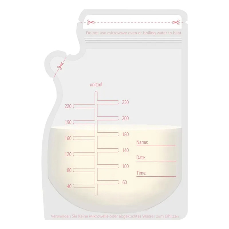 SET ZZKKO TRANSPARENTE 60 BOLSAS ALMACENAMIENTO LECHE MATERNA BEBES MAMAS LAU - 6