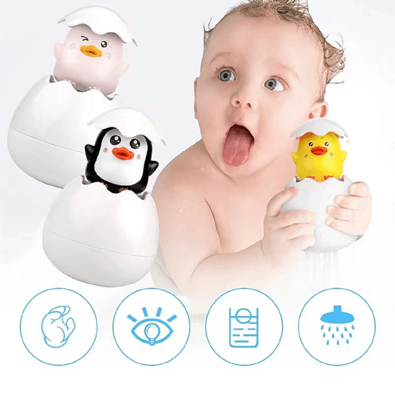 SET ZZKKO MULTICOLOR 6 JUGUETE BAÑOS HUEVO POLLITO LLUVIA SORPRESA NIÑOS LAU - 6