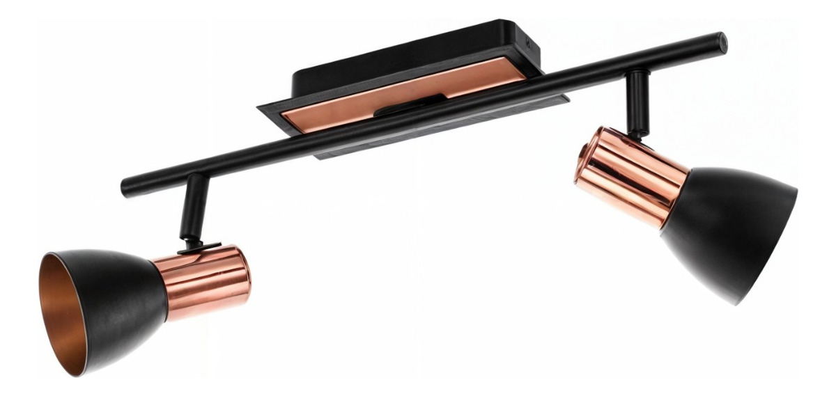 LÁMPARA DOBLE TECHO PARED E27 COBRE 110V 220V JHN NEGRO - 1