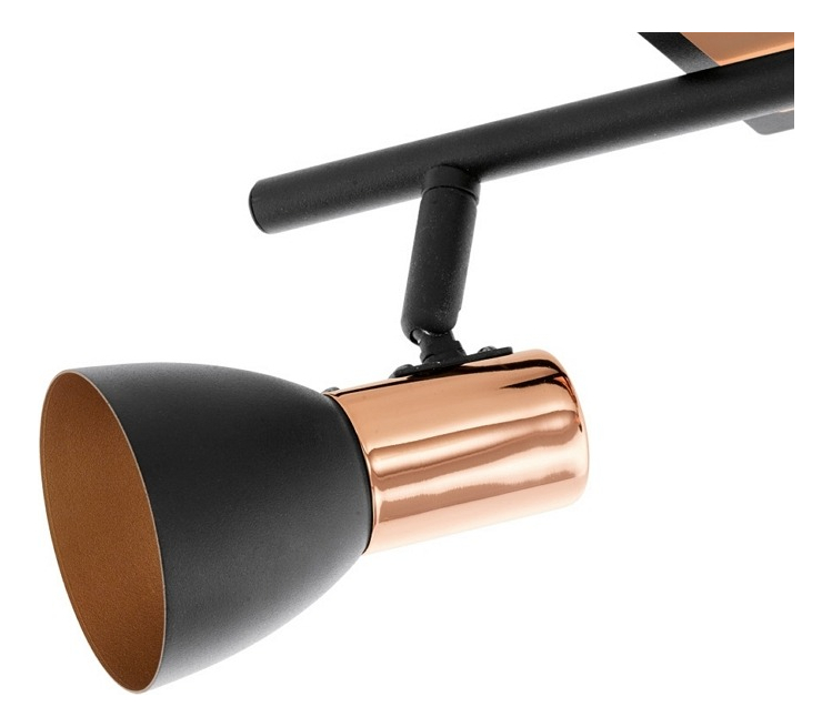 LÁMPARA DOBLE TECHO PARED E27 COBRE 110V 220V JHN NEGRO - 4