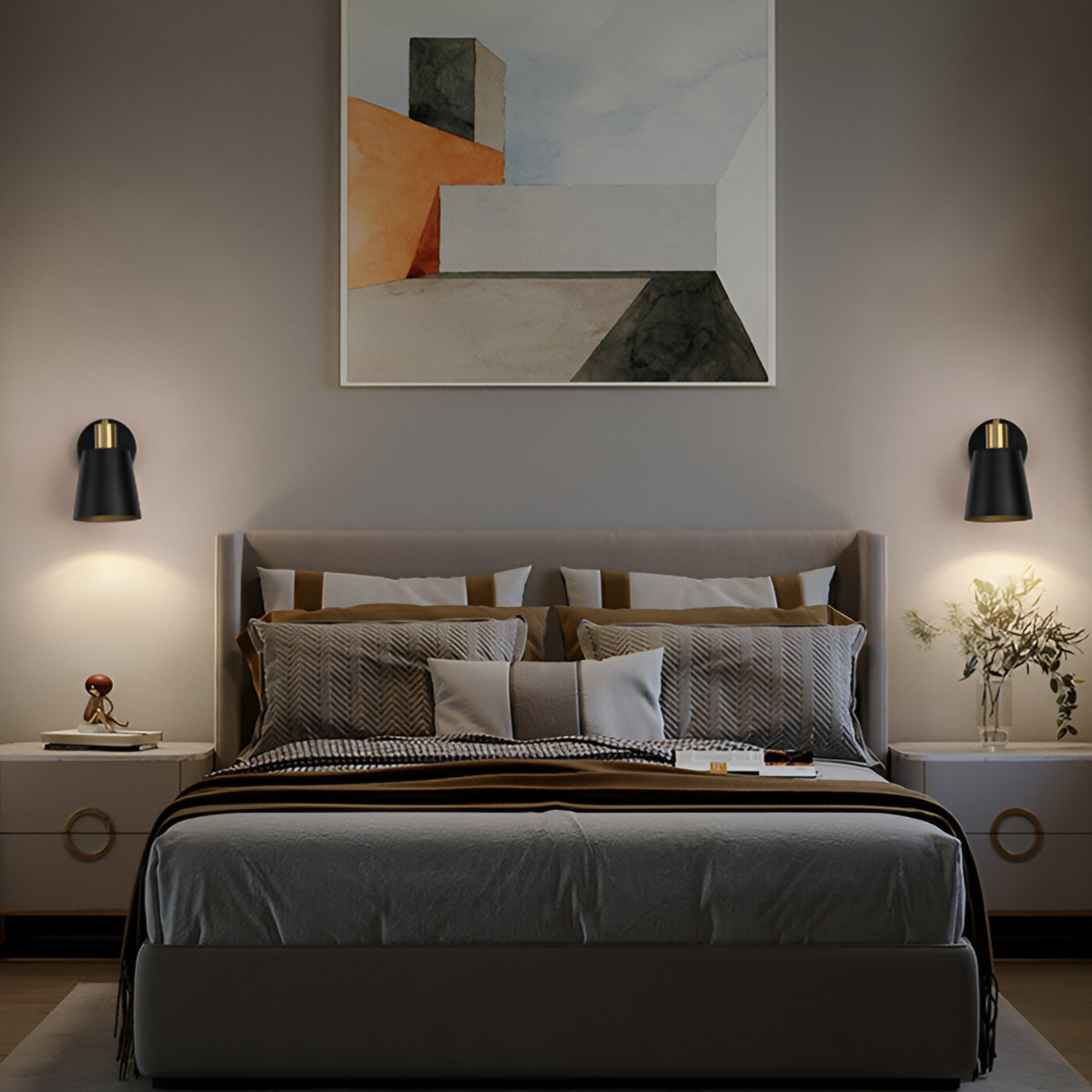 LÁMPARA PARED INDUSTRIAL VINTAGE METAL DORADO JHN NEGRO - 7