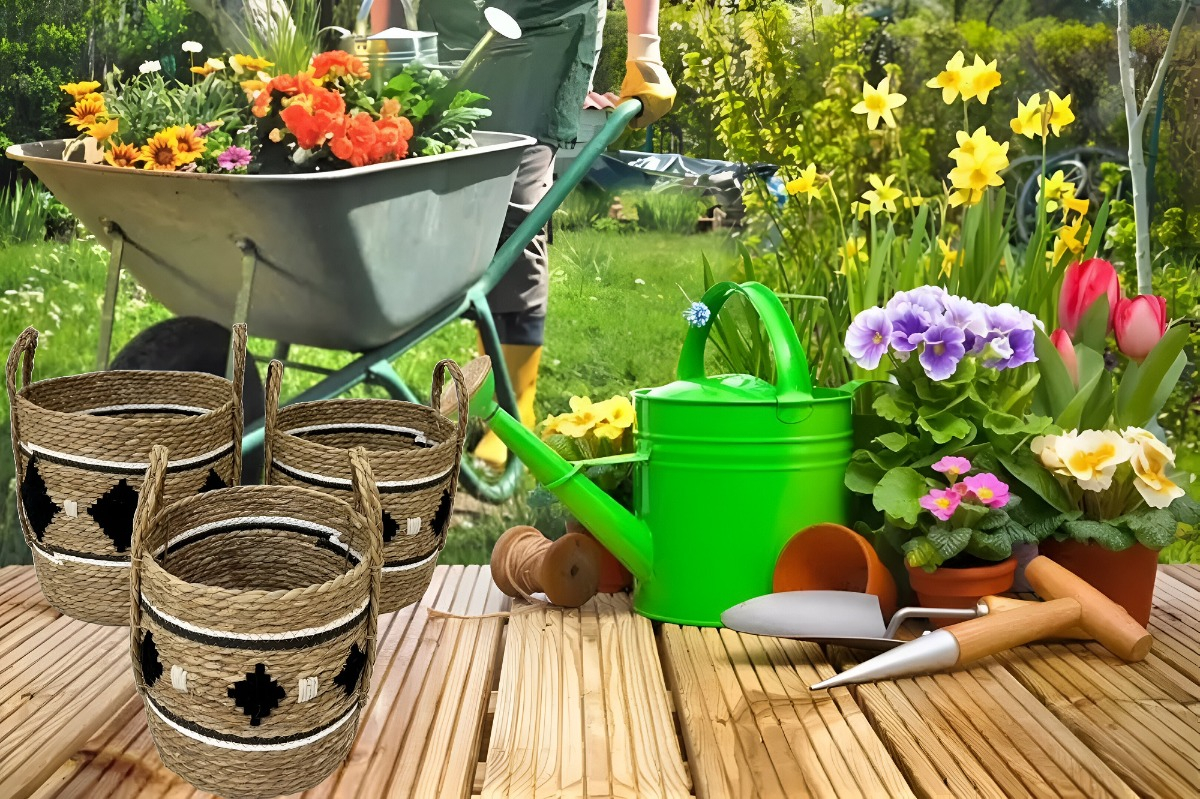 SET DE 3 CANASTOS DECORATIVOS YUTE CESTOS ÉTNICO JHN - 8