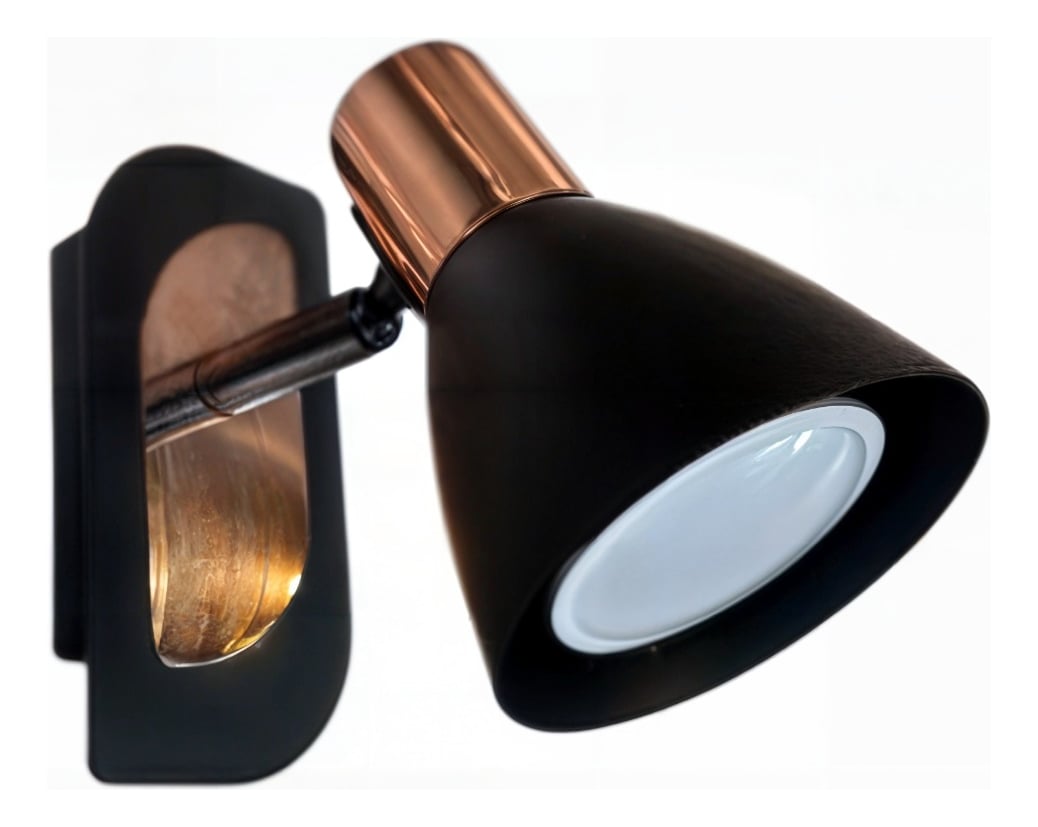 LÁMPARA PARED NÓRDICA E26 COBRE EDISON HIERRO JHN NEGRO - 1