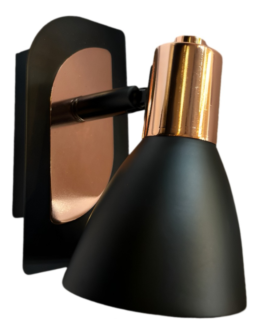 LÁMPARA PARED NÓRDICA E26 COBRE EDISON HIERRO JHN NEGRO - 2